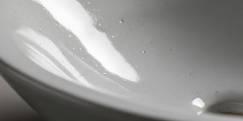 Close-up of ceramic basin material