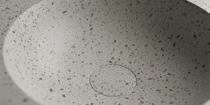 Close-up of stone resin basin material