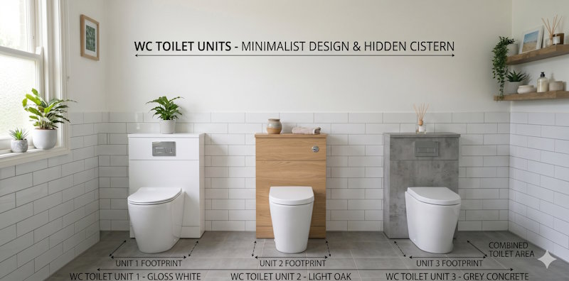 Illustration of WC toilet units
